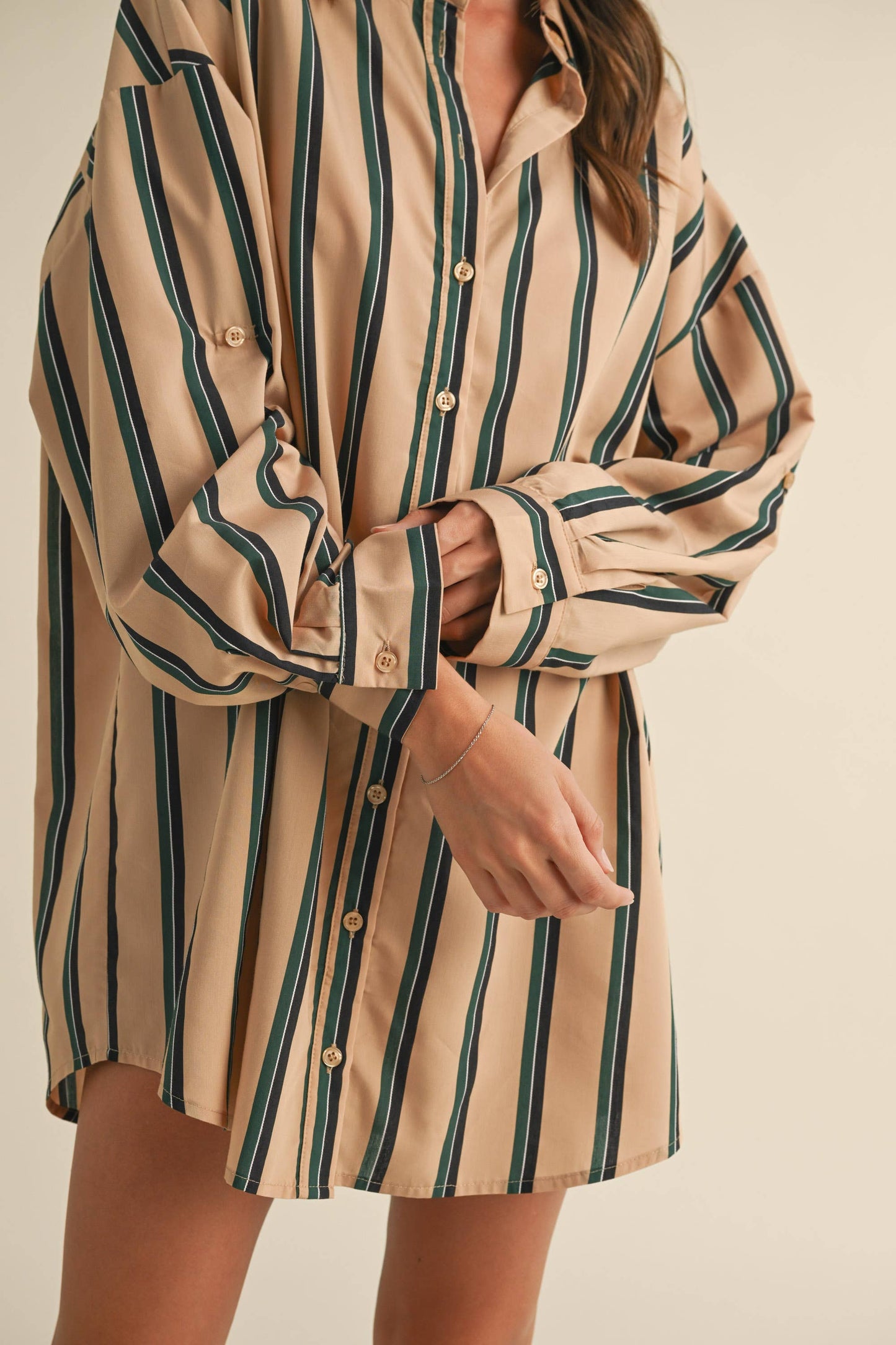 Carriage Stripe Shirt Dress