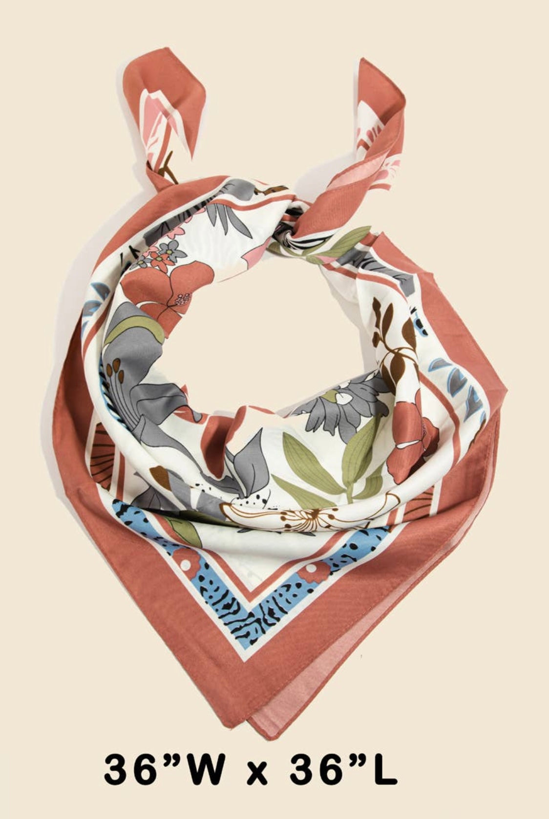 Kali Floral Square Scarf - CACTI & CAMO