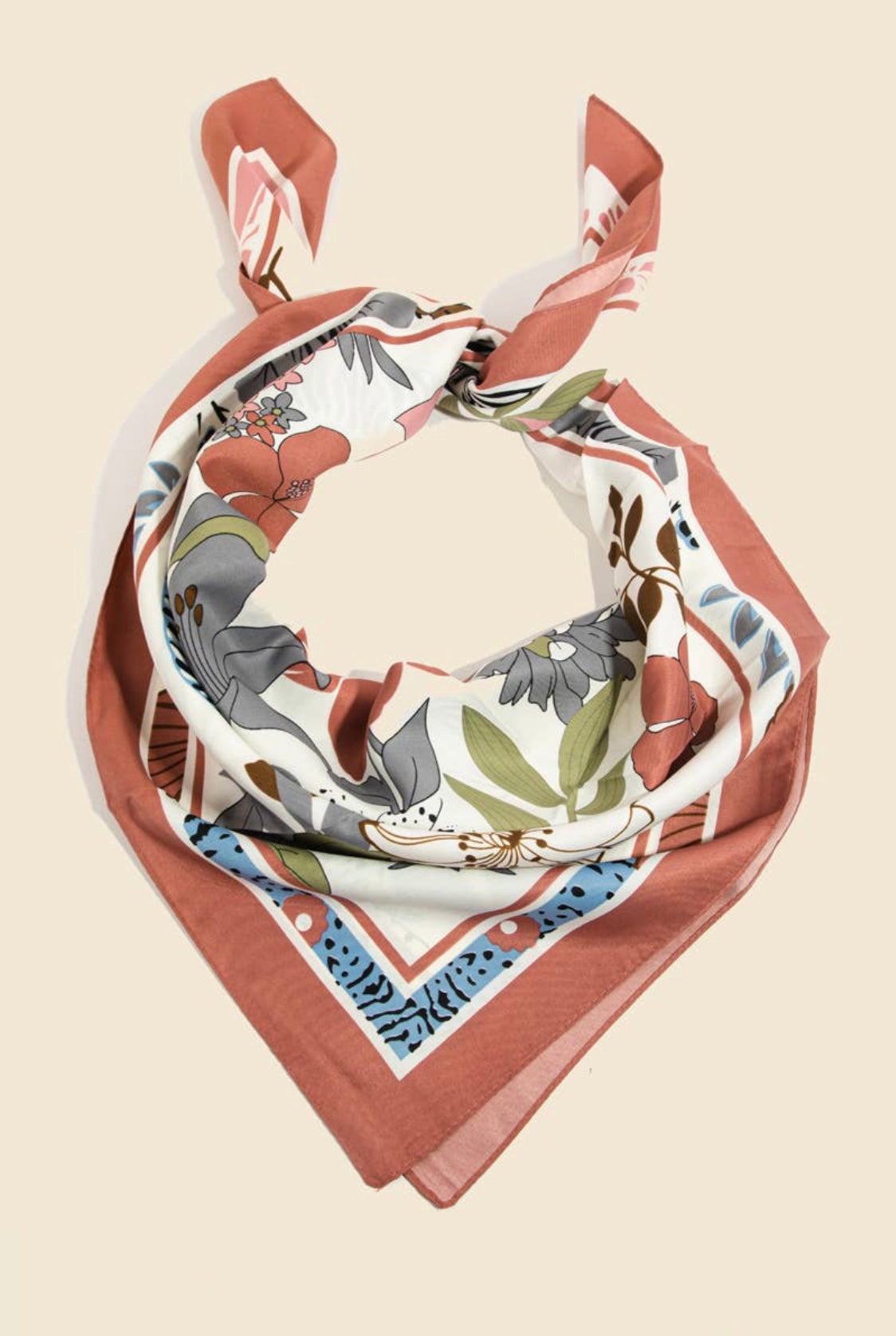 Kali Floral Square Scarf - CACTI & CAMO