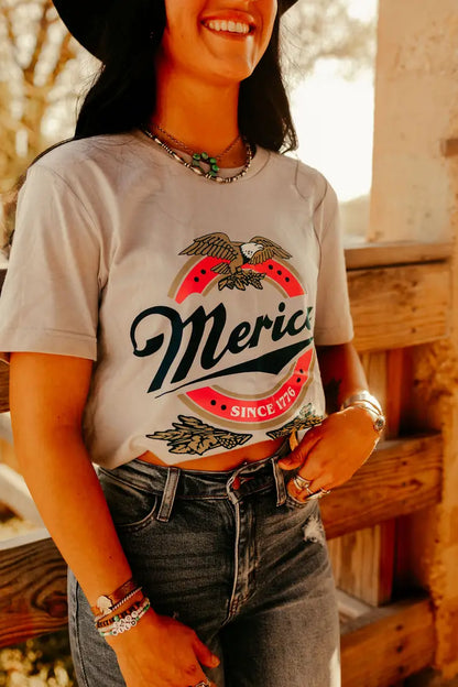 'Merica Beer Tee - CACTI & CAMO